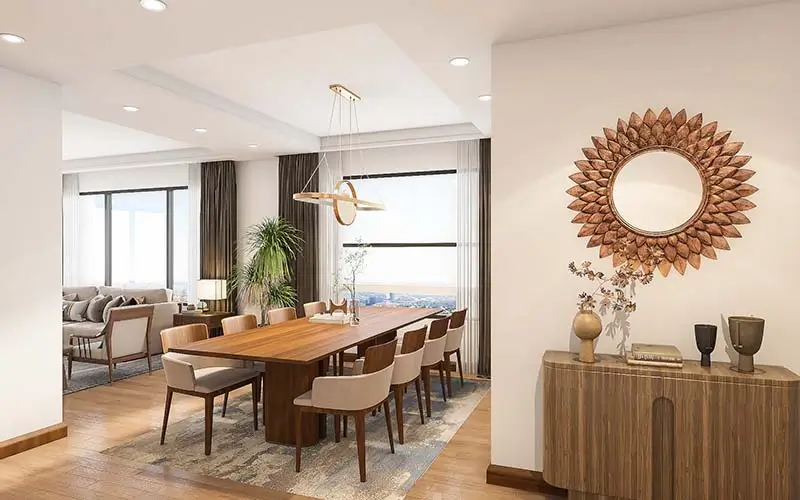 Dining area at Rosewood exclusive residential property in Mombasa