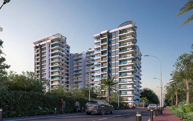 Street view of The Opal high-end property in Mombasa