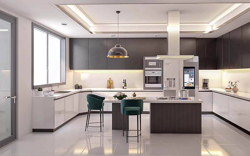 Kitchen area at The Opal luxury real estate in Mombasa